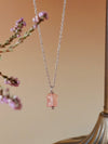 Elegant Rose Quartz Lily Necklace
