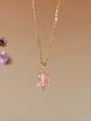 Elegant Rose Quartz Lily Necklace