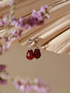 Red Agate Pomegranate Seed Ball Stud Earrings