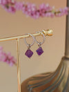 Aurora Rhombus Amethyst Earrings