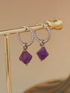 Aurora Rhombus Amethyst Earrings