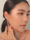 Elegant Strawberry Quartz Lily Earrings