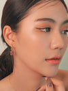 Elegant Strawberry Quartz Lily Earrings