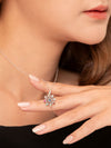Spinning 9 Lucky Gemstones Dharma Wheel Pendant Necklace