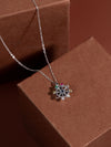 Spinning 9 Lucky Gemstones Dharma Wheel Pendant Necklace