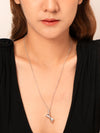 Hourglass Roman Numeral Necklace (Rhodium Silver)