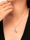 Hourglass Roman Numeral Necklace (Rhodium Silver)