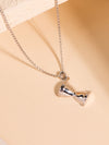 Hourglass Roman Numeral Necklace (Rhodium Silver)