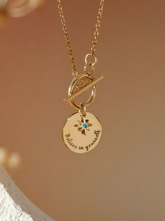 Believe In Yourself T-Bar Necklace