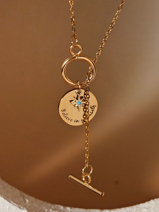 Believe In Yourself T-Bar Necklace