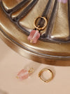 Elegant Natural Rose Quartz Lily Earrings