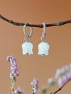 Elegant White Jade Lily Earrings