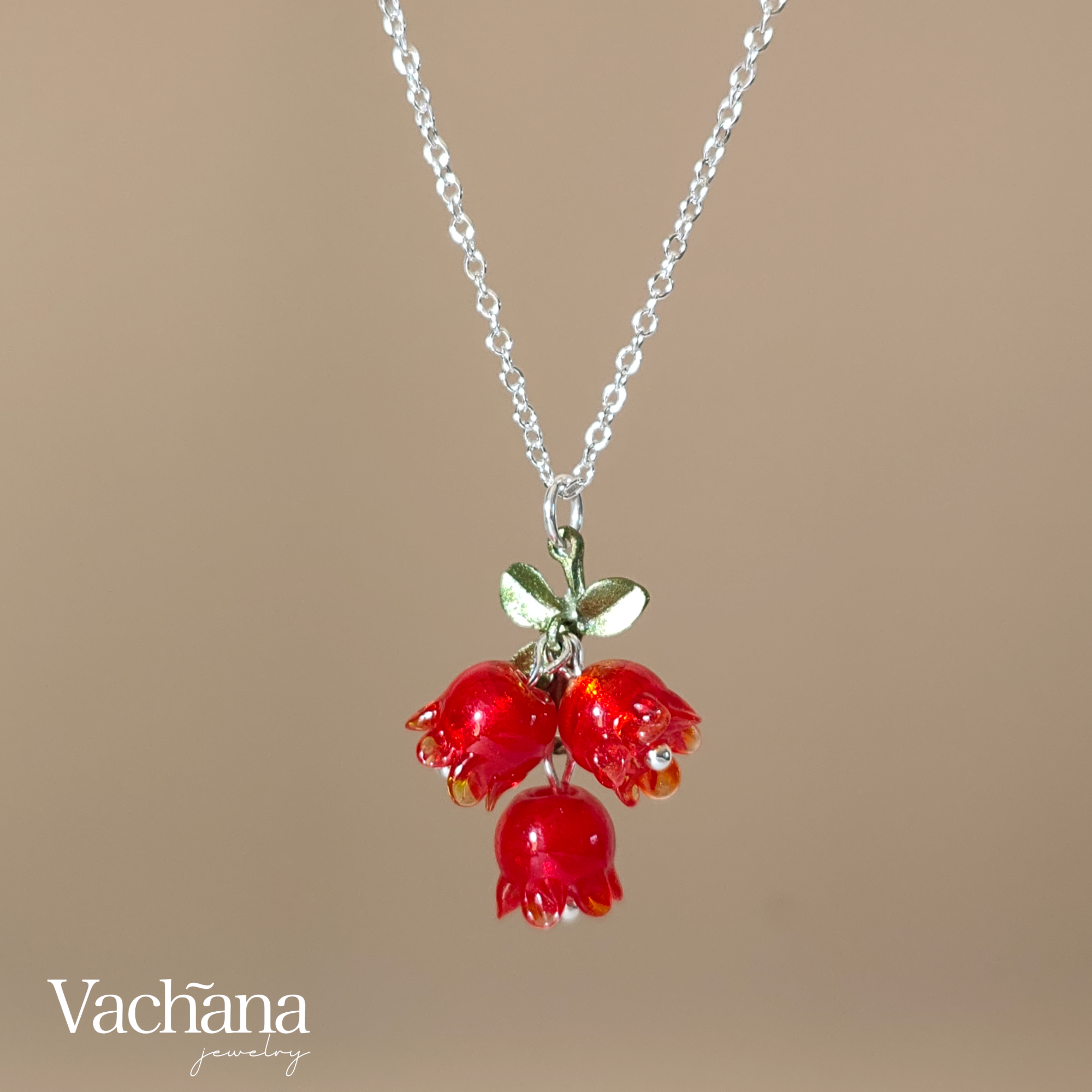 Sterling Silver 925 Lilly Of The Valley Necklace