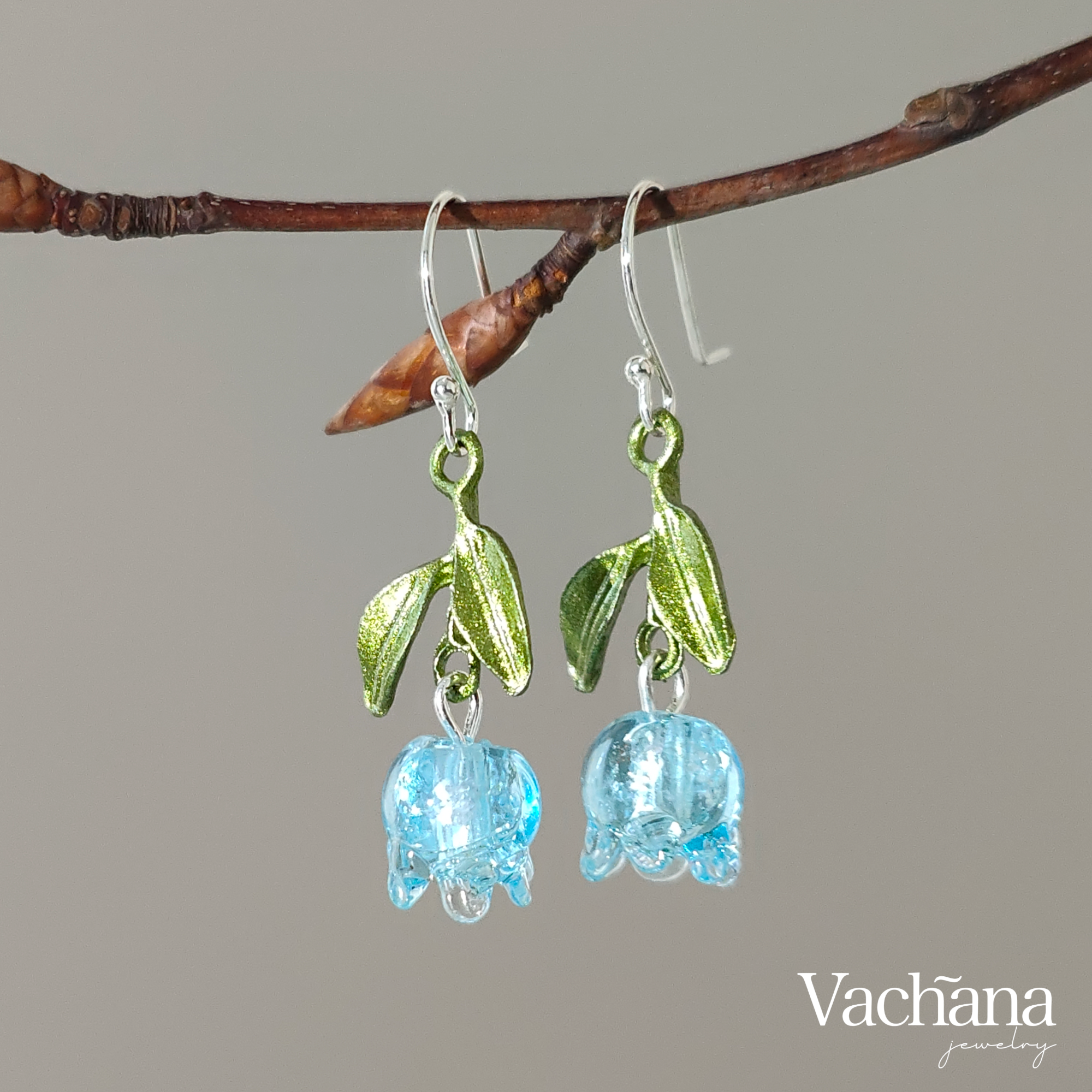 Lilly Of The Valley Sterling Silver 925 Dangle Earrings