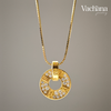 Circle Roman Numeral Cz Sterling Silver 925 Pendant Necklace