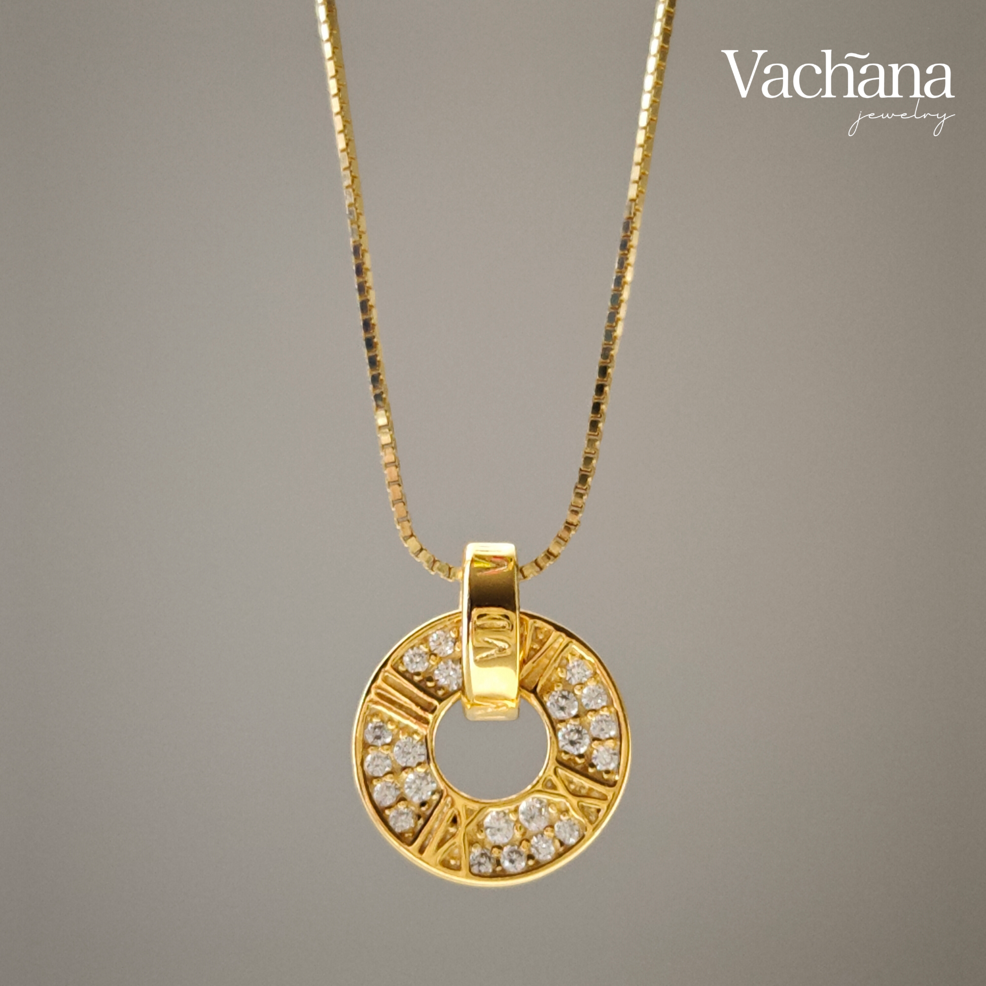 Circle Roman Numeral Cz Sterling Silver 925 Pendant Necklace