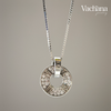 Circle Roman Numeral Cz Sterling Silver 925 Pendant Necklace