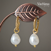 Natural Freshwater Pearl With Twisted Huggie Hoop Earrings