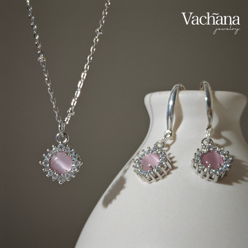 Sterling Silver Pink Opal Shimmering Jewelry Sets