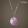 Pink Yin Yang 925 Sterling Silver Pendant Necklace