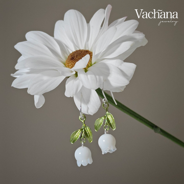 Lilly Of The Valley Sterling Silver 925 Dangle Earrings