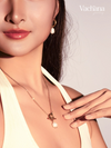 Natural Freshwater Pearl T Bar Clasp Necklace