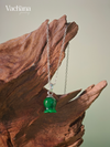 Vachana - Elegant Green Jade Lily Sterling Silver 925 Necklace