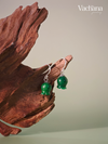 Vachana - Elegant Green Jade Lily Sterling Silver Earrings