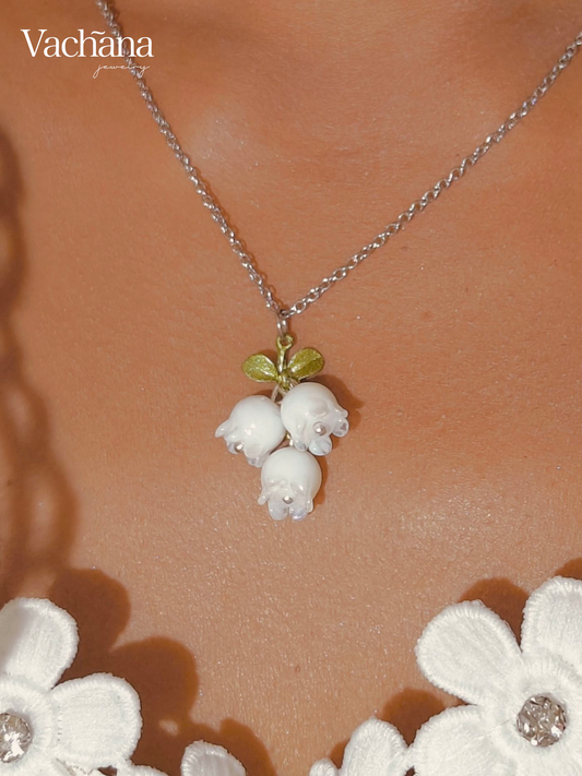 Sterling Silver 925 Lilly Of The Valley Necklace