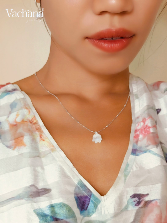 Vachana - Shell Lily Sterling Silver Necklace