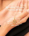 Spinning 9 Lucky Gemstones Dharma Wheel Pendant Necklace