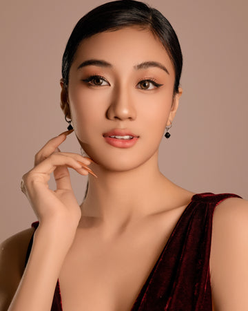 Aurora Rhombus Obsidian Earrings