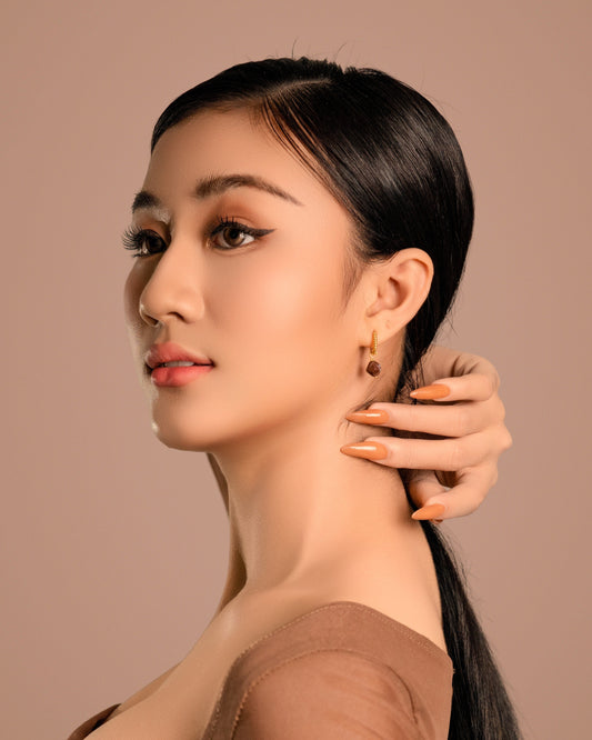 Aurora Rhombus Ocean Agate Earrings