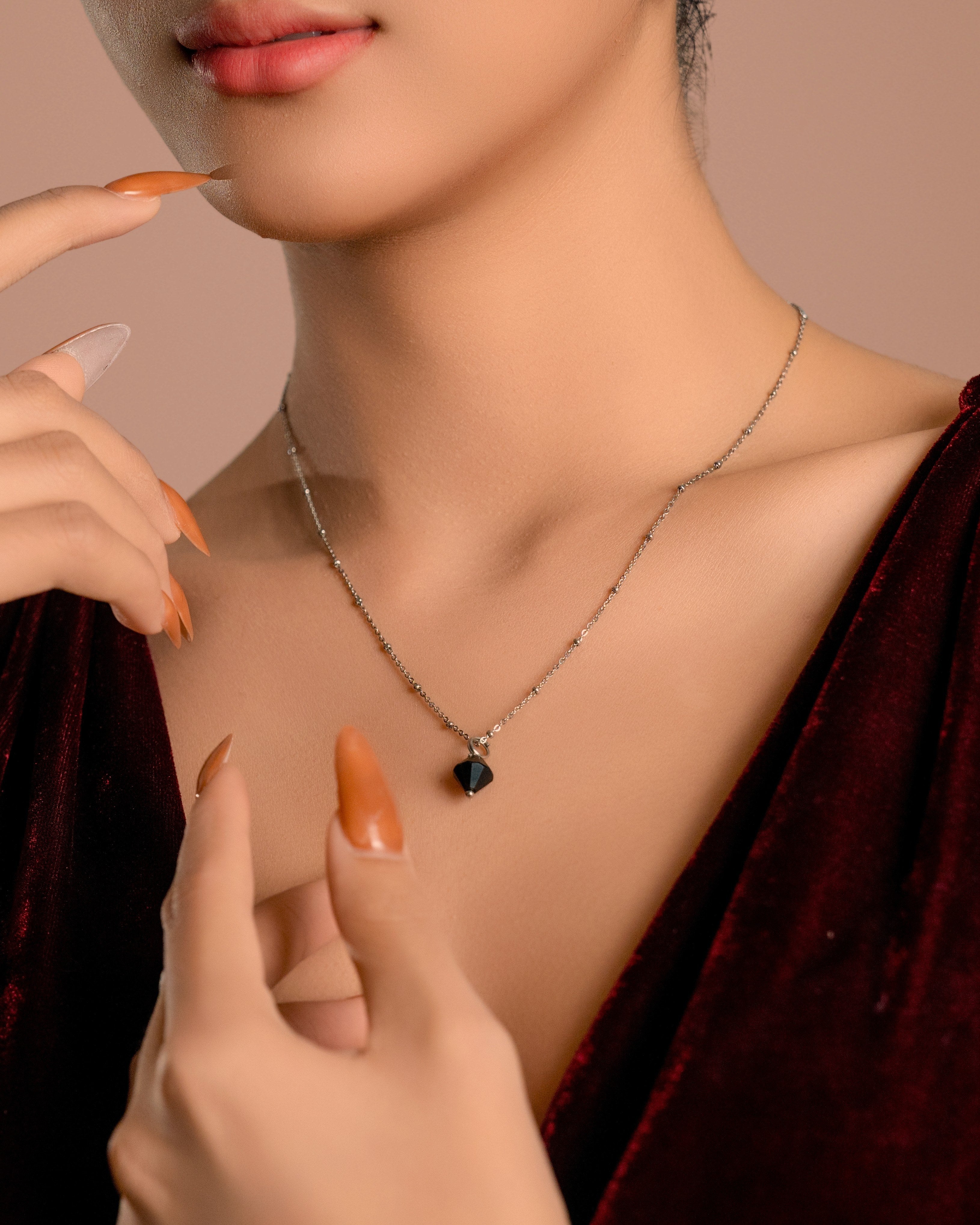 仏華石ネックレス Aurora Rhombus Obsidian Necklace – Vachana Jewelry