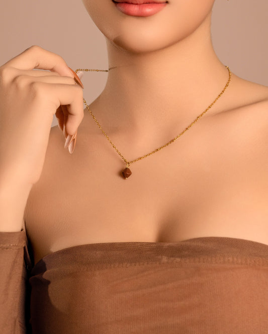 Aurora Rhombus Ocean Agate Necklace