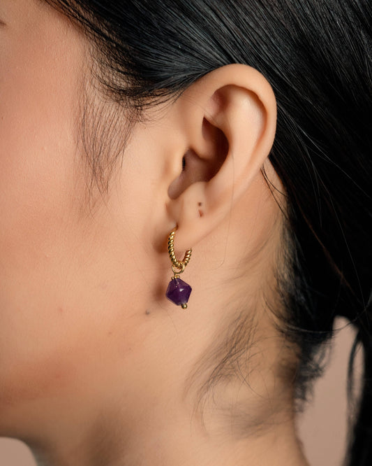 Aurora Rhombus Amethyst Earrings