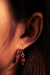 Vachana - Red Agate Faceted Pomegranate Seed Sterling Silver Earrings