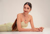 Vachana - Green Jade Myanmar Flower Sterling Silver Necklace & Earrings Set