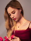 Set of Red Agate Faceted Pomegranate Seed Earrings & Necklace