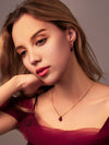 Set of Red Agate Faceted Pomegranate Seed Earrings & Necklace