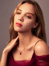 Set of Red Agate Faceted Pomegranate Seed Earrings & Necklace