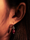 Red Agate Faceted Pomegranate Seed Earrings (Sterling Silver)