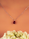 Red Agate Faceted Pomegranate Seed Necklace (Sterling Silver)