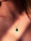 Set of Elegant Green Jade Lily Earrings & Necklace