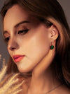 Set of Elegant Green Jade Lily Earrings & Necklace