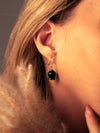 Set of Elegant Green Jade Lily Earrings & Necklace