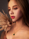 Elegant Green Jade Lily Necklace