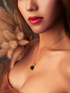 Elegant Green Jade Lily Necklace