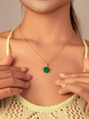 Green Botan Jade Flower Necklace (Sterling Silver)