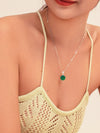 Green Botan Jade Flower Necklace (Sterling Silver)